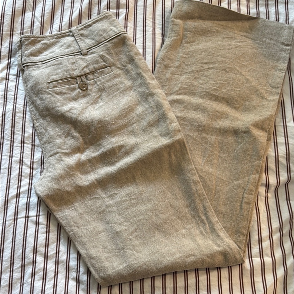 Tan Straight-Leg Trousers for Casual Wear